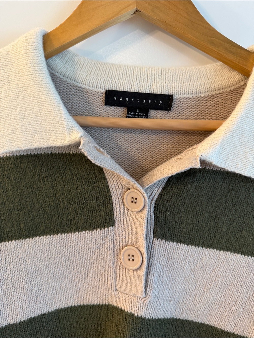 Striped Rugby Polo Sweater - Picture 2 of 4